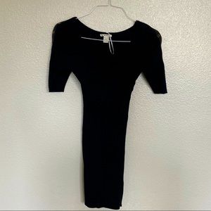 Ribbed cocktail black dress